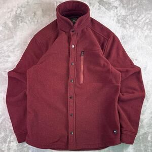 Sitka Gear Snowcrest LS Maroon Heavyweight Snap-up Fleece Shacket 600074 Size M